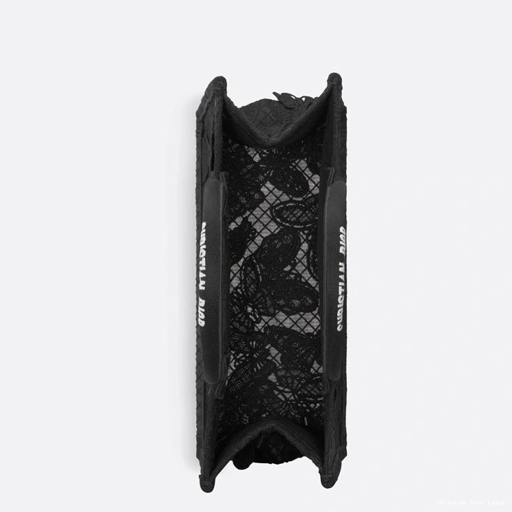 Cheap Dior Butterfly Canvas Book Black Motif D-Lace Tote 0729 Luxury